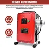 A red and black electric motor with text overlays and icons. Produktbild-Vorschau