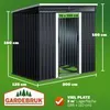 GARDEBRUK® L Metall Gerätehaus 2m² mit Fundament Produktbild-Vorschau 3