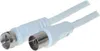 F-Stecker/ Koax-Kupplung, RG 59, >80 dB, weiß 1,5m Produktbild-Vorschau 2