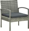 vidaXL Gartenstuhl mit Kissen Poly Rattan Grau Produktbild-Vorschau 7
