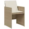 Design 3-tlg. Bistro-Set mit Kissen Beige Poly Rattan, Produktbild-Vorschau 4