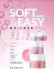 A marketing image for Claresa Soft & Easy Builder Gel, showcasing different shades and product packaging. Náhled obrázku produktu