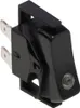 A close-up studio shot of a black electrical switch with two metal terminals. Produktbild-Vorschau