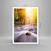 Poster - Poster ohne Rahmen - Herbst Wald Berg Fluss - Produktbild-Vorschau 4