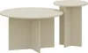 Two round side tables of different heights, presented on a white background. Voir les images du produit