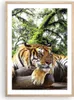 Gerahmtes Poster - Rahmen in heller Eiche - Tiger Dschungel Produktbild-Vorschau 1