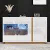 MODFU Hochglanz Kommode Sideboard mit 3 Türen, Schrank Produktbild-Vorschau 3