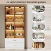 Merax Glasvitrine mit 2 Schubladen, mit LED, Hochschrank, Produktbild-Vorschau 6