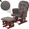 A glider chair and ottoman set with a close-up inset showing the fabric texture. Náhled obrázku produktu