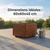 IvoQ Jardinière en Bois pour Extérieur - Carré 60x60x45 cm Voir les images du produit 2