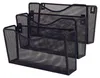 Druciany regał ścienny z 3 schowkami 325x230x330mm czarny Podgląd zdjęcia produktu 1