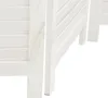 A close-up view of the bottom corner of a white wooden room divider. Produktbild-Vorschau