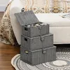 HOMCOM Ratten Aufbewahrungsboxen 3er-Set 18L, 12L, 7L Produktbild-Vorschau 2