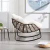 Outdoor Rattan Schaukelstuhl, Gartenliegestuhl,Polsterte Produktbild-Vorschau 7