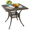 Stół ogrodowy COSTWAY z otworem na parasol, 80x80x75cm, Podgląd zdjęcia produktu 1