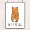 Mr. & Mrs. Panda Bild Bär Honig DIN A5 - Weiß - Geschenk, Produktbild-Vorschau 2