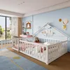 Merax Lit d'enfant 140x190 cm, Lit plat avec barre de Voir les images du produit 8