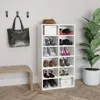 vidaXL Étagère à chaussures blanche 54x34x100,5 cm Bois Voir les images du produit 2