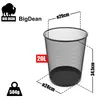 BigDean 4 Stück Papierkorb Mülleimer schwarz 20L Draht - Produktbild-Vorschau 3