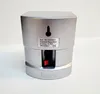 The back of a silver center speaker is shown against a white background. Produktbild-Vorschau