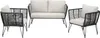 A set of outdoor furniture including a loveseat and two armchairs, arranged on a white background. Voir les images du produit