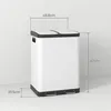HOMCOM Küchen-Mülleimer, 2 x 30 l, Treteimer aus Edelstahl Produktbild-Vorschau 3