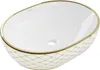 Mexen Viki umywalka nablatowa 48 x 35 cm, biała/złota wzór Podgląd zdjęcia produktu 1