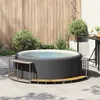 vidaXL Vířivka s úložným prostorem dřevěné schůdky šedý Náhled obrázku produktu 3