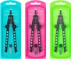 Three Faber-Castell compasses in neon packaging. Voir les images du produit