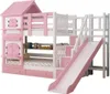 360Home Letto a castello per bambini colorato con scivolo Anteprima dell’immagine prodotto 2