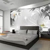 Vlies Fototapete - Silver Abstract 350x245 cm Blumen Produktbild-Vorschau 2