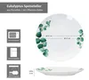6x Eukalyptus Speiseteller Ø27cm weiß Porzellan 6 Personen Produktbild-Vorschau 3
