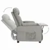 vidaXL Poltrona relax in tessuto grigio chiaro Anteprima dell’immagine prodotto 4