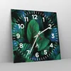Wanduhr - Quadrat - Glasuhr - Blätter Pflanzen Exotik - Produktbild-Vorschau 4