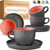 Set di 4 tazze da cappuccino con piattini Cosumy rosso Anteprima dell’immagine prodotto 1