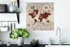 MuchoWow® Poster Weltkarte - Blumen - Rot 50x50 cm - Produktbild-Vorschau 3