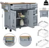 A diagram showing the dimensions of a kitchen island cart. Voir les images du produit