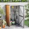 vidaXL Casetta da giardino Marrone 88x89x161 cm Acciaio Anteprima dell’immagine prodotto 2