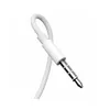 A close-up shot of a white audio cable with a silver 3.5mm jack connector. Produktbild-Vorschau