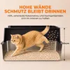PawHut 2er-Set Katzenklo Edelstahl XL mit Hohem Rand Deckel Produktbild-Vorschau 5