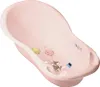 A pink baby bathtub with cartoon decals. Produktbild-Vorschau
