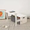 Kinderbank, Schreibtisch und Organizer 3-in-1 – Weiß & Grau Produktbild-Vorschau 12
