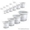 Plastard Blumentopf 10er Set Ø15 cm mit Untersetzer Weiss - Produktbild-Vorschau 5
