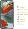 A smartphone screen protector with feature callouts. Produktbild-Vorschau