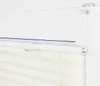 A close-up view of a window blind installation, showing the mounting hardware and the top portion of the blind. Produktbild-Vorschau