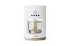 A white coffee maker with wood accents is shown against a white background. Náhled obrázku produktu