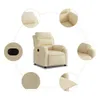 vidaXL Poltrona relax in tessuto crema Anteprima dell’immagine prodotto 5