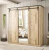 Kleiderschrank mit Spiegel SHELTON-61  in Old Style hell Produktbild-Vorschau 1