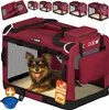 CADOCA® Cage de transport S Rouge pour animaux chien chat Voir les images du produit 1