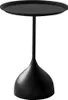 A black side table with a round top and a bulbous base. Podgląd zdjęcia produktu